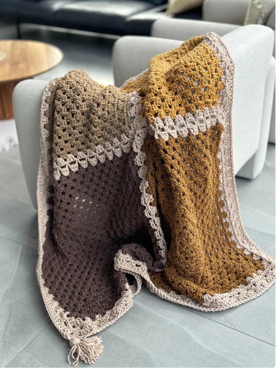 9 Square Granny Throw Blanket pattern
