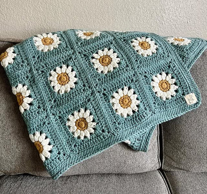 Daisy Granny Square Blanket pattern