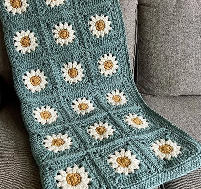 Daisy Granny Square Blanket pattern