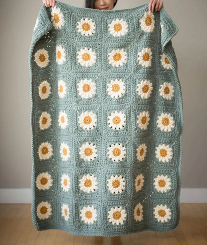 Daisy Granny Square Blanket pattern