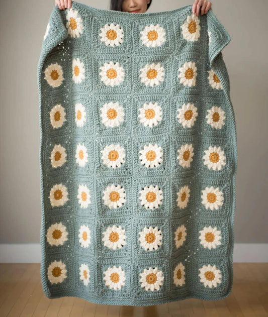 Daisy Granny Square Blanket pattern